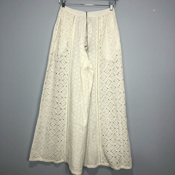 NWT Spell Lottie Eyelet Wide Leg Pants White Size S - Picture 6 of 14